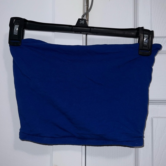 Garage blue strapless tube crop top - Picture 3 of 3